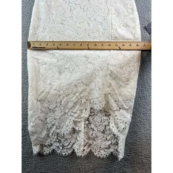 New Lulus Women's Dress White Lace Floral Overlay Size small - Picture 7 of 12